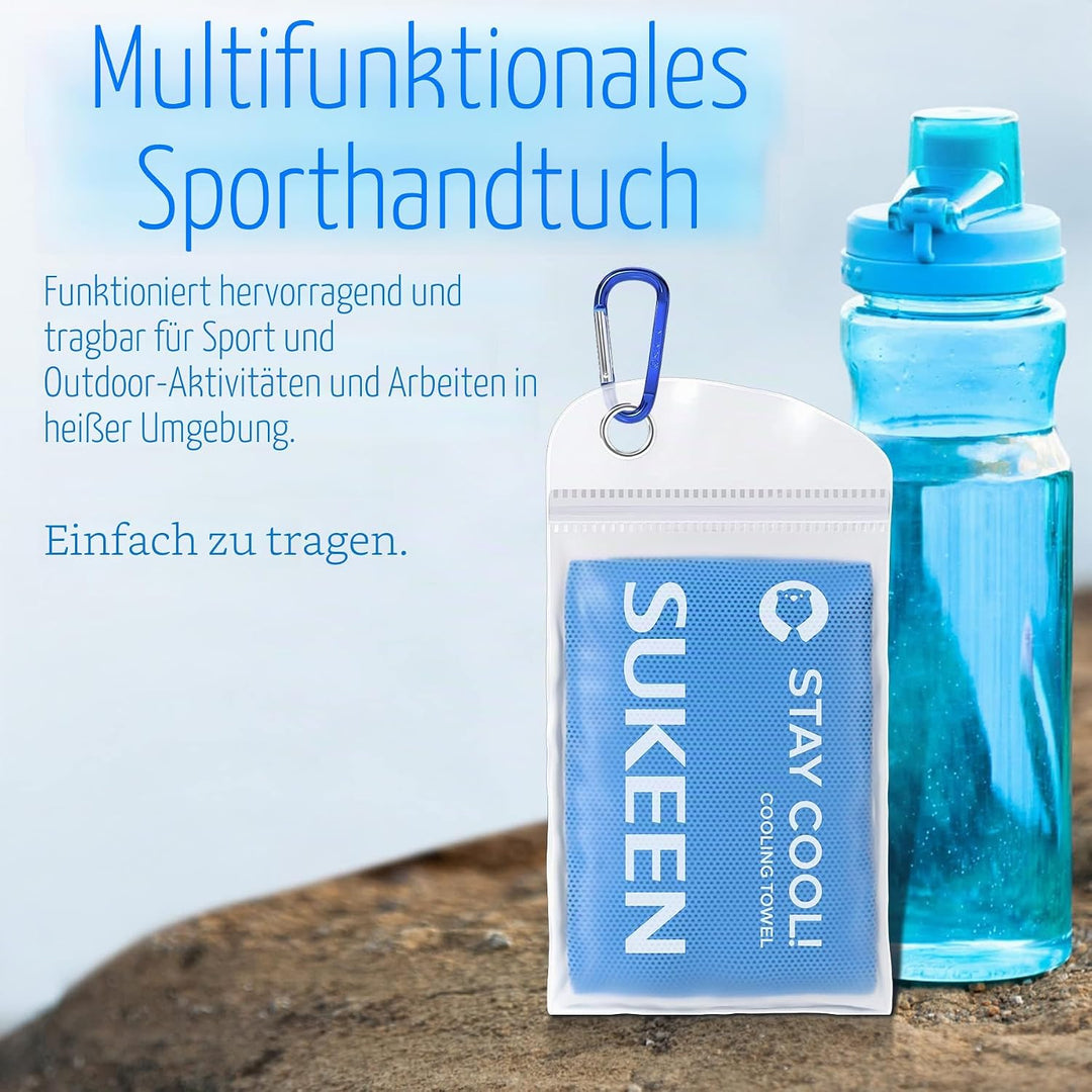 Sukeen Kühltuch 2er Set, 100 x 30 cm Cooling Towel Handtuch kühlend Mikrofaser, Kühlendes Handtuch,