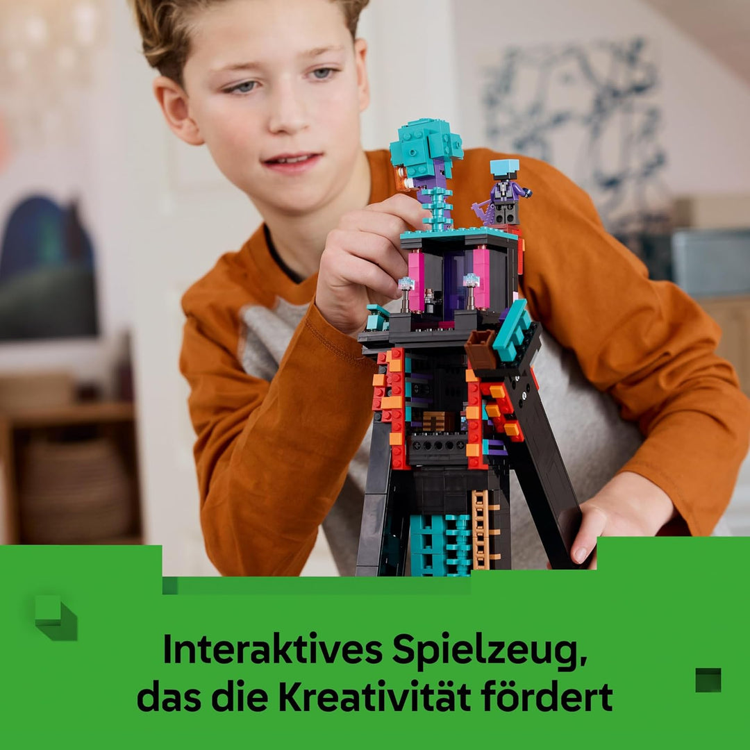 LEGO Minecraft 2in1 Der Enderman-Turm - Modulares Gaming Spielzeug - Lässt Sich in 2 Festungen umbau