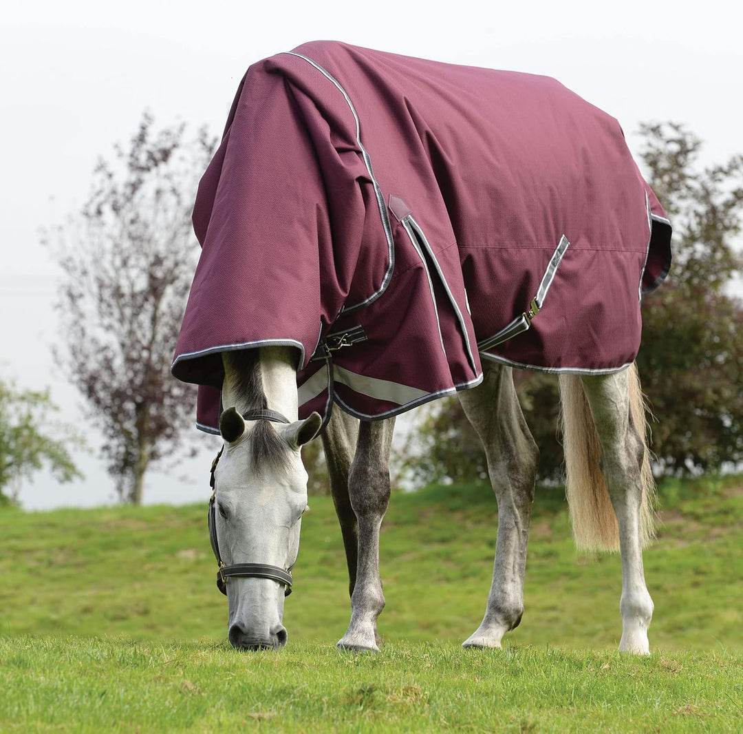 Weatherbeeta - Comfitec Plus Dynamic II Abnehmbarer Kragen Pferdedecke (137cm) (Weinrot/Grau/Weiss)