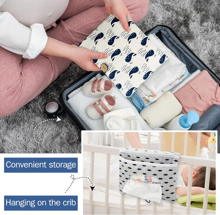 beifon Windeltasche Organizer und Kosmetiktasche 2in1,Wickeltasch mit Wickelunterlage unterwegs, kle