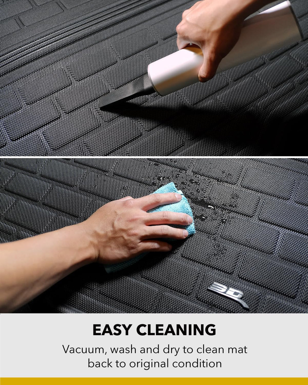 3D MAXpider Custom Fit Cargo Liner für Tesla Model X 2022 hinter der 2. Reihe Kreuz Fold Kagu Black