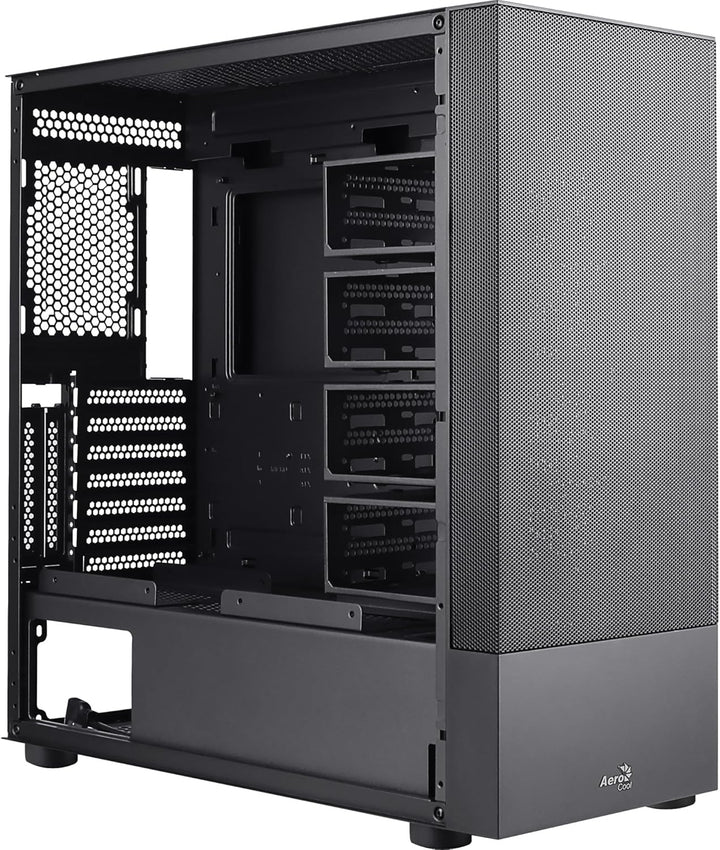 Aerocool CIPHERBKV1, PC ATX-Gehäuse, Vertikale GPU-Halterung, Front Mesh + Seitengitter, Schwarz Sch