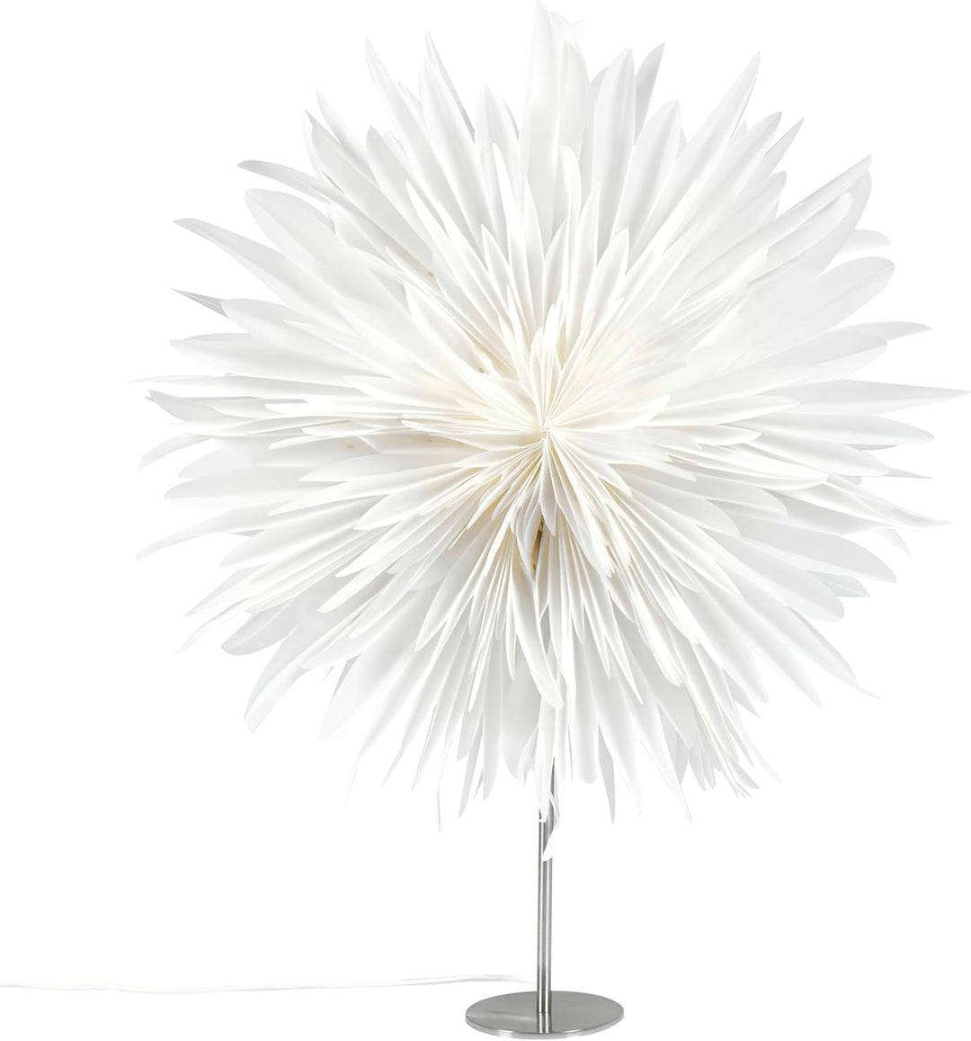 Beliani Dekorative Lampe Schneeflocke Stern Handgemachtes Papier und Eisen Weihnachtsdeko Weiss Sato
