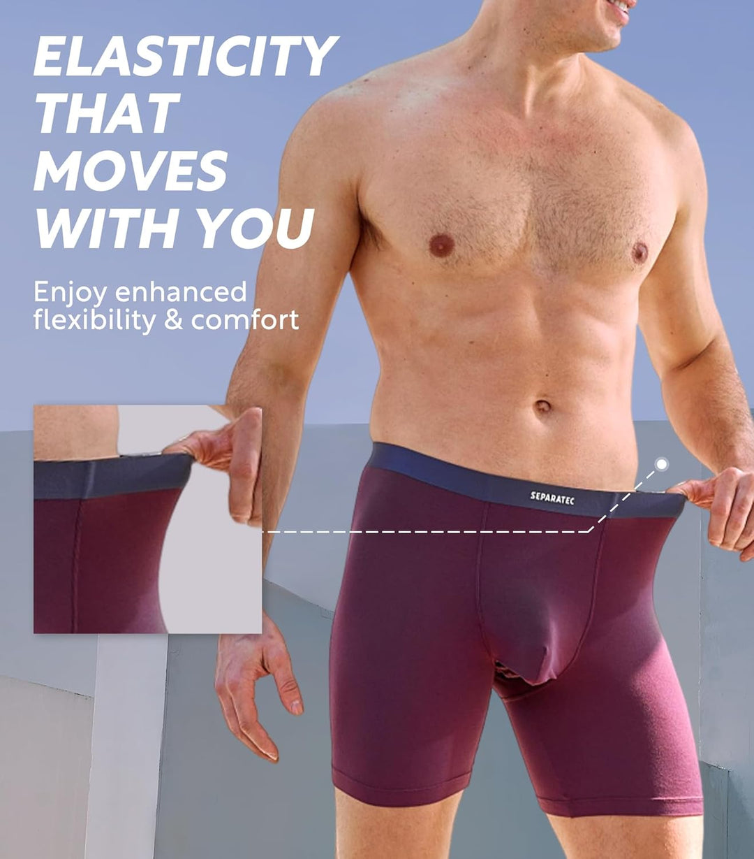 Separatec Herren Boxershorts 4er Pack Doppelbeutel Dual Pouch, Bambus Unterhosen Männer, Stretcken H