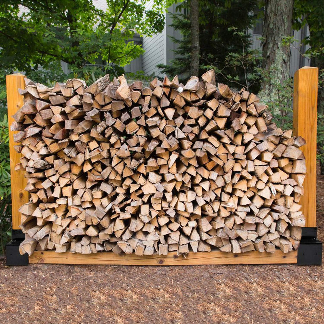 Sonnewelt 4 Stück Holzstapelhilfe Aussen Metall, Holzlager Verstellbarer Lagerregal Holzstapelhalter