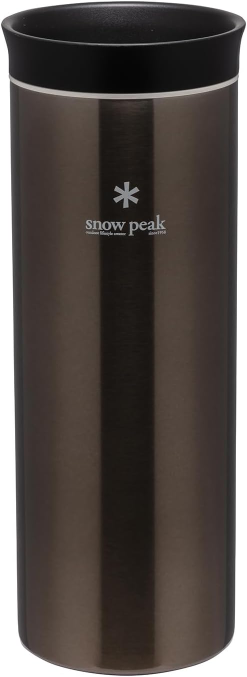 Snow Peak Kanpai Trinkflasche, 500 ml, Dunkelsilber, vakuumisolierte doppelwandige Trinkflasche aus