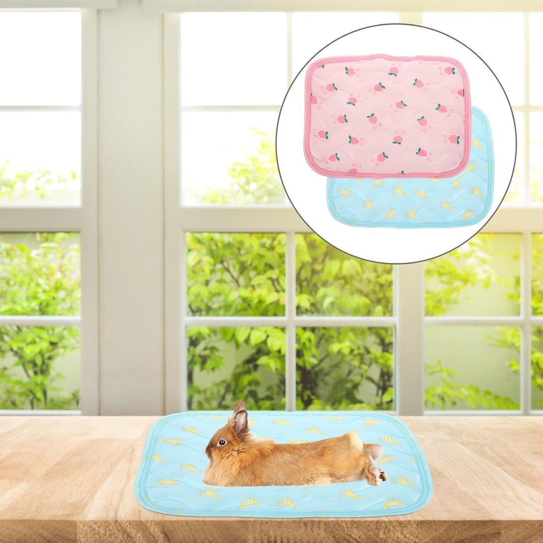 2 Stück Kühldecken für Kleintiere aus Stoff Komfortable Kühlmatten für Hamster und Kaninchen Strapaz