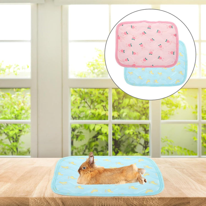2 Stück Kühldecken für Kleintiere aus Stoff Komfortable Kühlmatten für Hamster und Kaninchen Strapaz