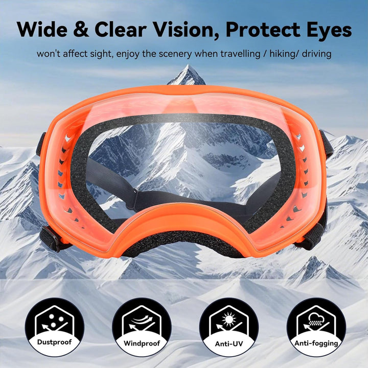 Hundebrille Winddichte Hunde Sonnenbrille Hund Schutzbrille mit Verstellbare Band Geeignet für Mitte