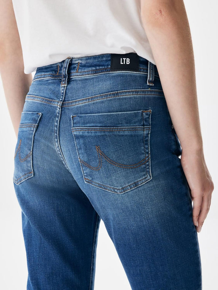 LTB Damen Jeans Vilma Bootcut - Blau - Zayla Wash W26-W34 Baumwolle Stretch 25W / 32L Angellis Wash