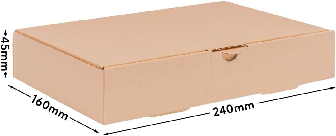 500 Maxibriefkartons Versandkartons Faltschachtel Faltkarton Maxibrief 240 x 160 x 45 mm, Braun, MB-