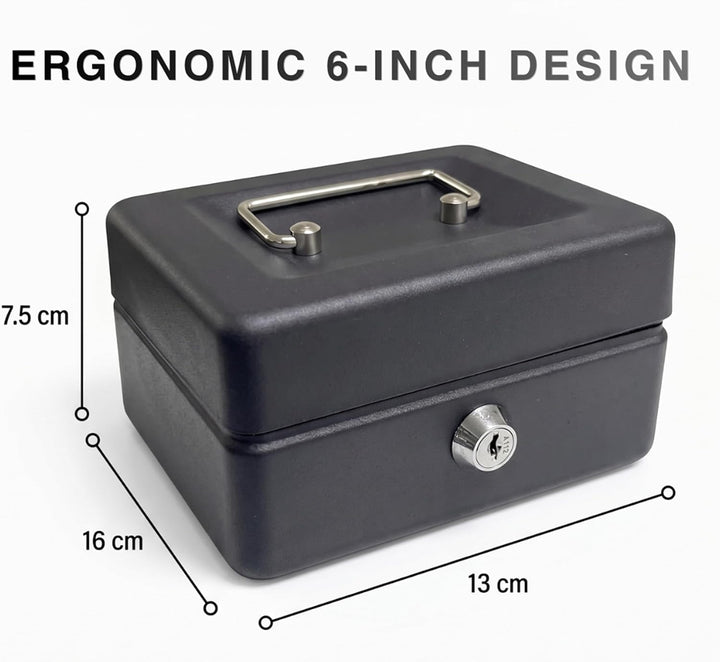 Requisite Needs Metall-Spardose, 15,2 cm, Stahl, für Bargeld, Pfand, mit Schloss, 2 Schlüssel für Si
