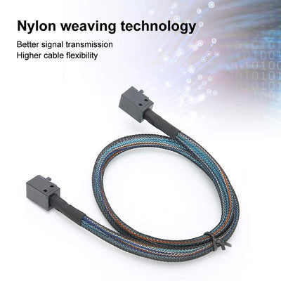 CCYLEZ SAS Kabel, 1Meter/0.5Meter SFF-8643 zu SFF8643 H0106 Server Kabel, 12 Gbit/s Nylon geflochten