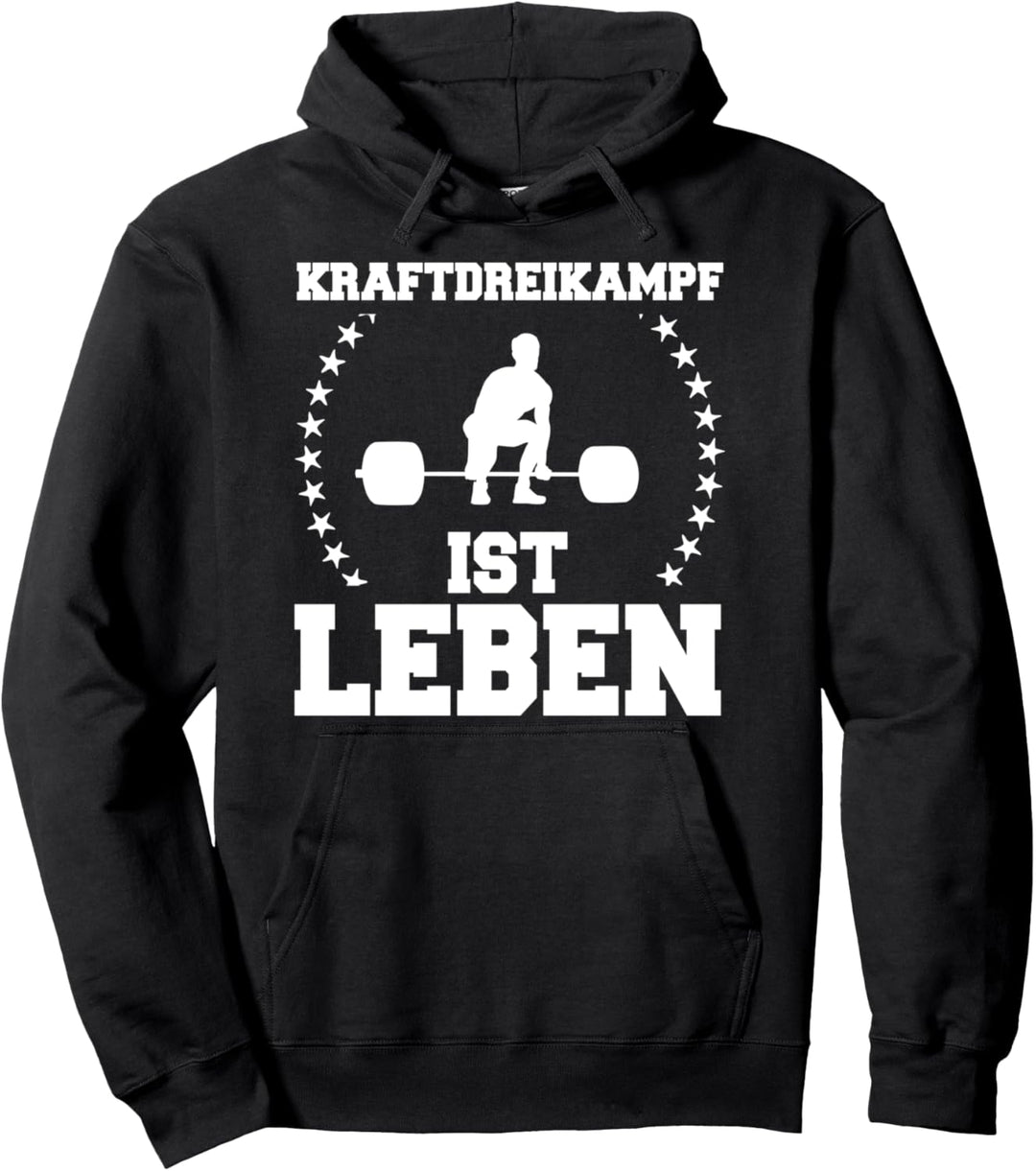 Kraftdreikampf Kniebeugen Bankdrücken Kreuzheben Kraftsport Pullover Hoodie
