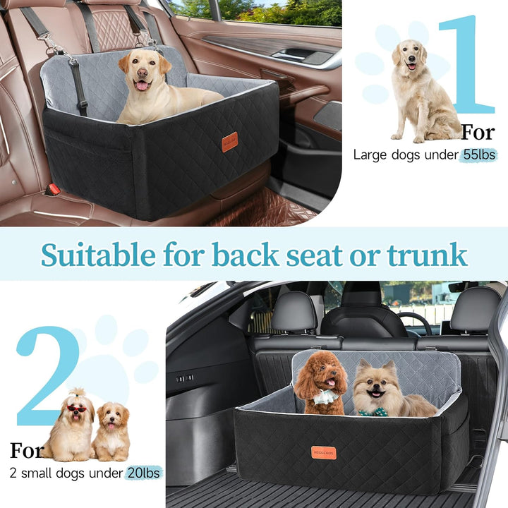 Hunde autositz für mittlerer/grosse Hunde, Hundeautositz für mittlerer oder 2 kleine Hund, Abnehmbar
