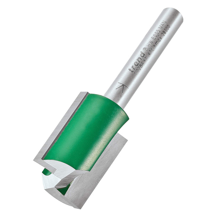 Trend CraftPro Zweischneidiger Spiralnutfräser, 1/4 Zoll Schaft, 18 mm Schnittdurchmesser & 25 mm Sc