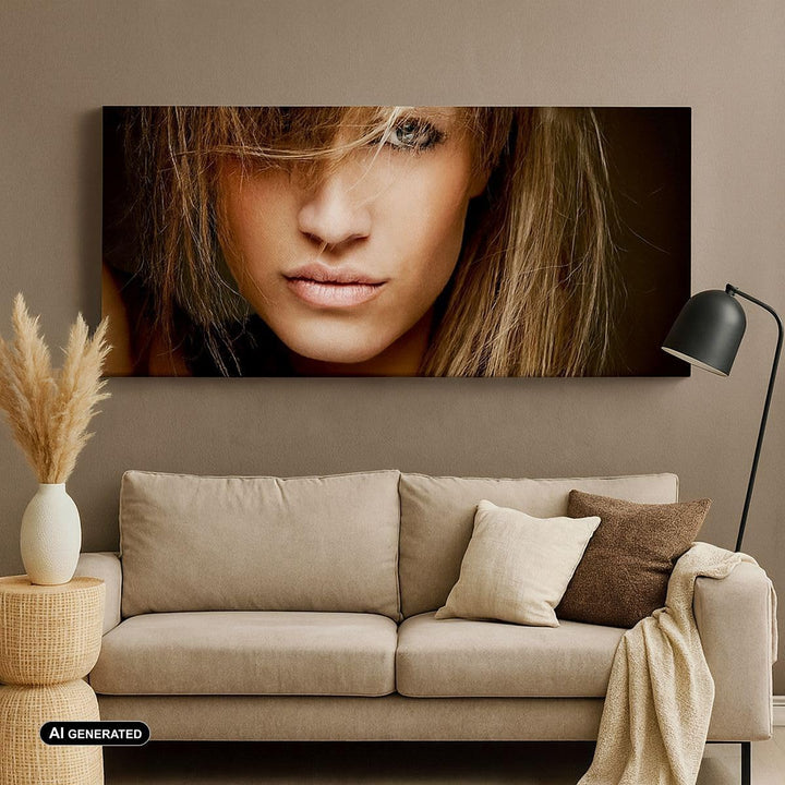 Wandbilder Dekoration Wohnzimmer Weiblich mode modell nackt Panorama Bilder auf Leinwand 120x50cm Le