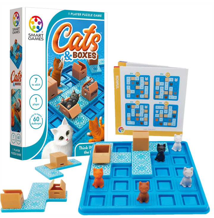 SmartGames - Cats & Boxes, Puzzle Game with 60 Challenges, 7+ Years, SG450