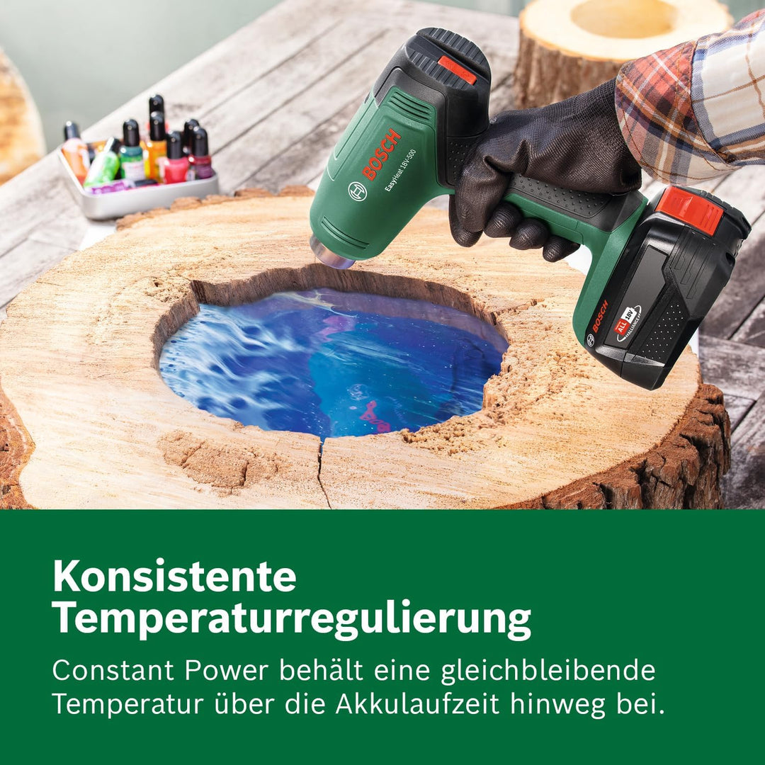 Bosch 18V System Akku-Heissluftgebläse EasyHeat 18V-500 (inkl. Reduzierdüse) ohne Akku, ohne Akku