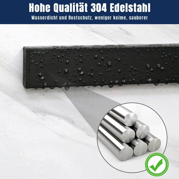 Dmore 59 cm Magnetleiste Messer mit 4 Haken, schwarzer Messerhalter magnetisch ohne Bohren, leistung