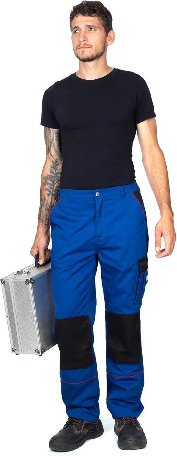 DINOZAVR Fortum Lange Herren-Arbeitshose - Männer Cargo-Bundhose mit Knietaschen - Königsblau EU62 6