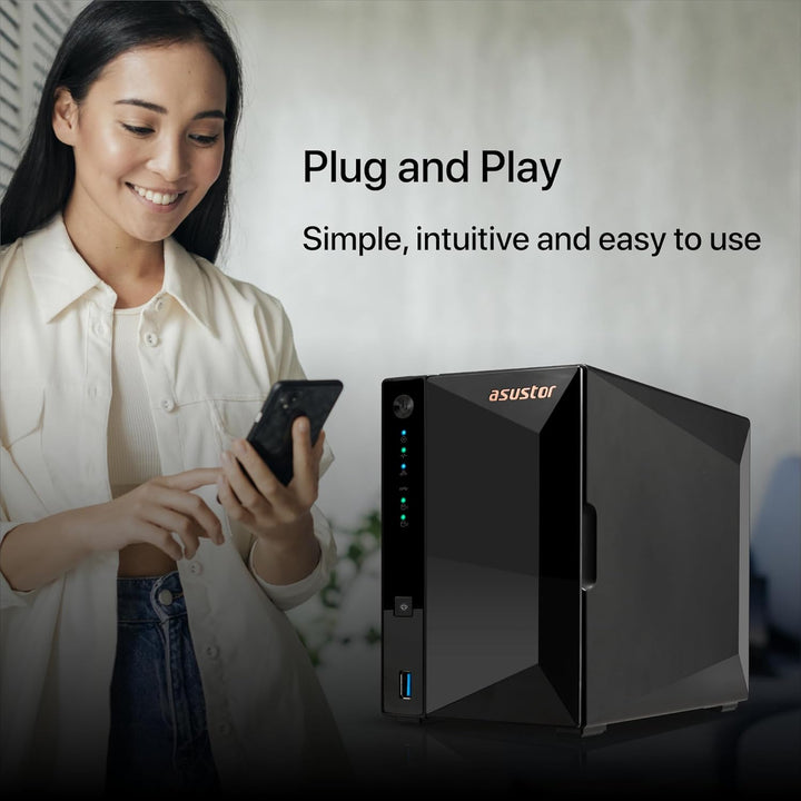 Asustor Drivestor 2 Pro Gen2 AS3302T v2, 2 Bay NAS Gehäuse Netzwerkspeicher, 1.7GHz Quad-Core, 2.5Gb