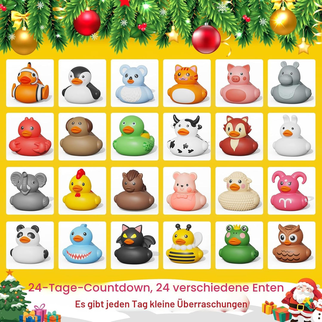 Weihnachts Adventskalender Enten Badeenten Adventskalender Baby Adventskalender 24 Stück Quietscheen