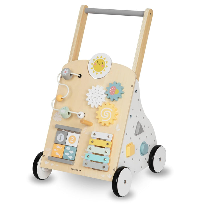 Mamabrum 8in1 Lauflernwagen aus Holz mit multifunktionalem Spielcenter – Motorikspielzeug für Kleink