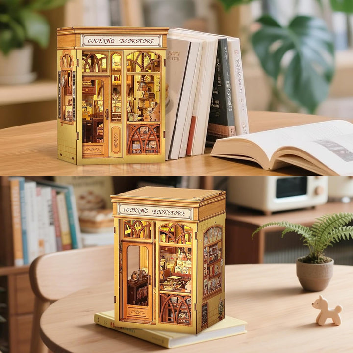 CUTEBEE Book Nook Kit - DIY Puppenhaus, Miniatur Haus Selber Baue Bausatz für Erwachsene, Home Bookn