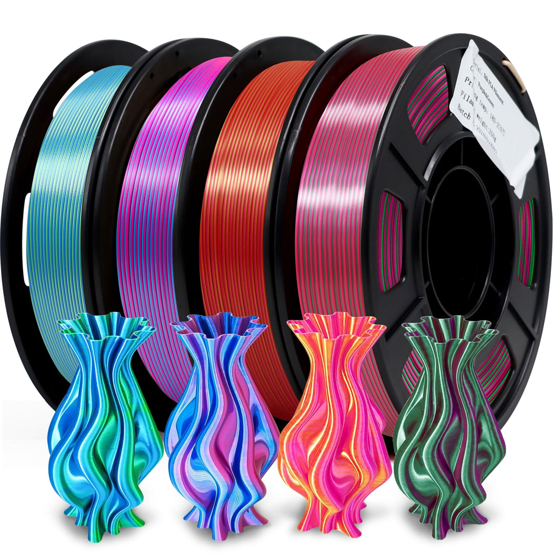 YOUSU Silk PLA 3D Drucker Filament Bundle, PLA Filament 1.75mm, Zweifarbige Filament, Silk Filament,