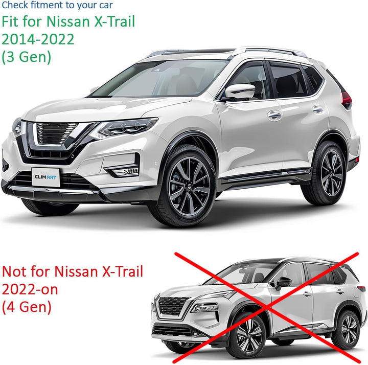 CLIM ART Windabweiser für Nissan X-Trail 2014-2020 Autofenster Regenschutz, Regenabweiser, Integrier