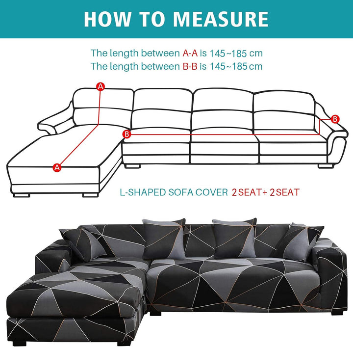 ShowyLive Sofa Überzug Ecksofa L Form Couch Überzug 2er Set Elastische Stretch mit 2 Stück Kissenbez
