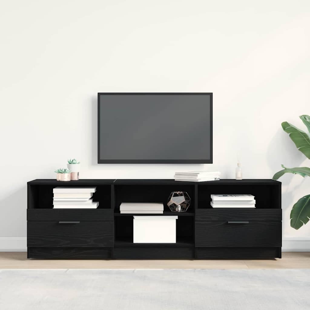vidaXL TV-Schränk 150 x 33,5 x 45 cm Schwarz Eichen-Optik | Hier hast du genug Platz für all deine M