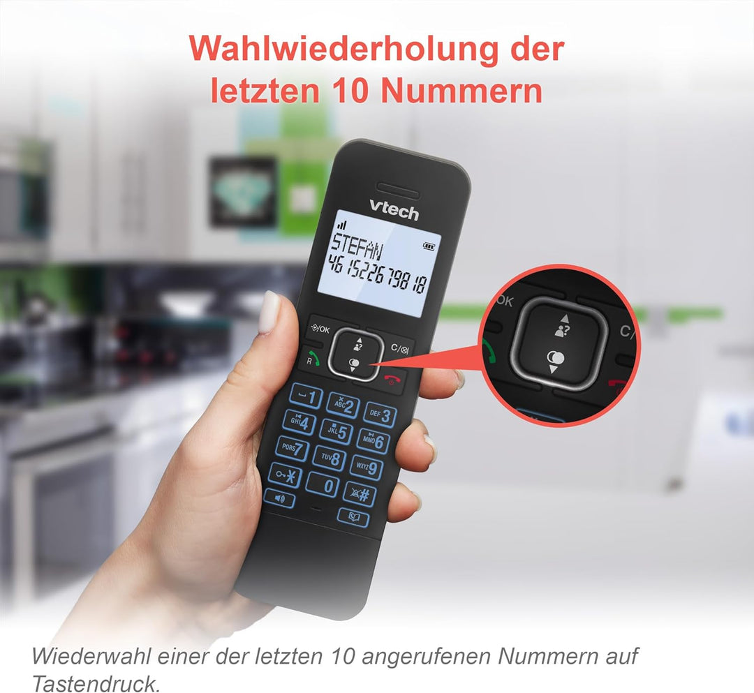 VTech LS1050 DECT Telefon Schnurlos Schnurlostelefon mit Anrufbeantworter, Innovativer Ladestation,