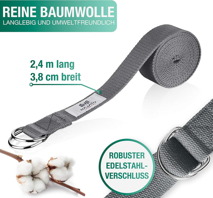 NAJATO Sports Yoga Block Kork 2er Set – Wahlweise mit Yoga Gurt – Yoga Klotz inkl. E-Book (PDF Datei