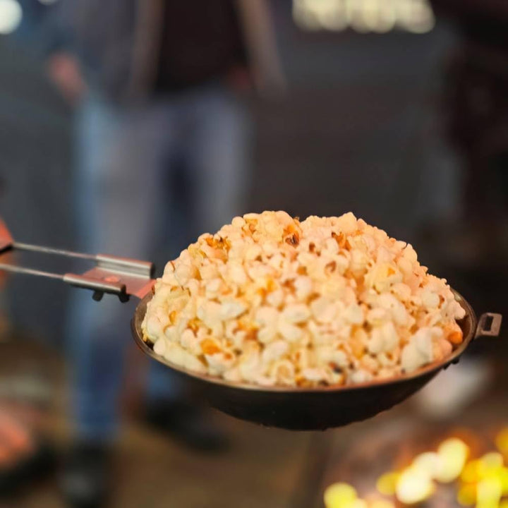 Petromax Popcornmaker für Lagerfeuer & Feuerstelle – Manuelle Popcornpfanne aus Metall mit Siebsyste