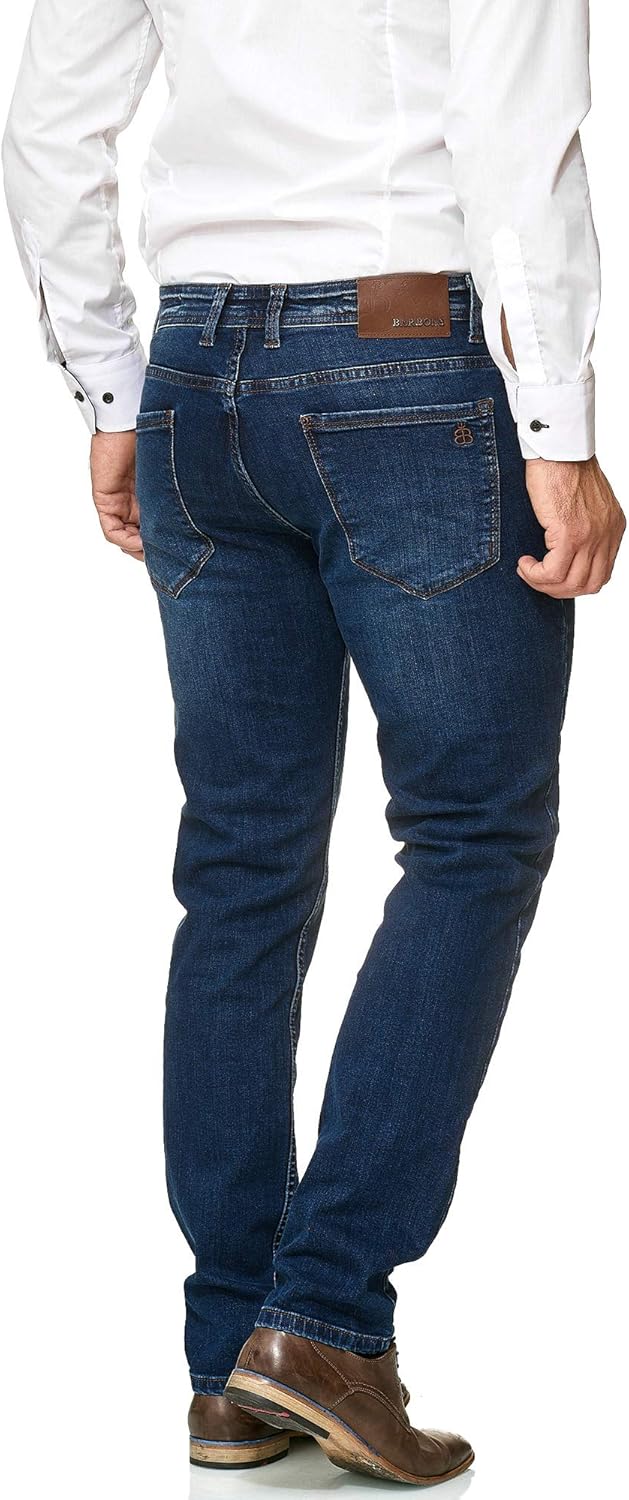 BARBONS Herren Jeans - Bügelleicht - Regular-Fit Stretch - Business Freizeit - Hochwertige Jeans-Hos