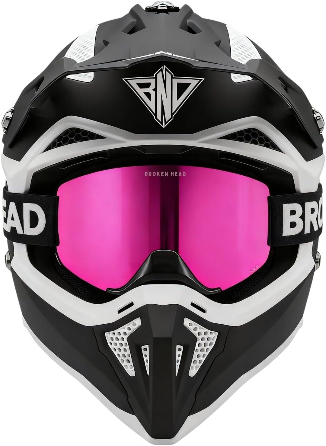 Broken Head Bavarian Patriot Motocross-Helm schwarz-blau-gelb - MX Cross-Helm - Quad-Helm - Sumo-Hel