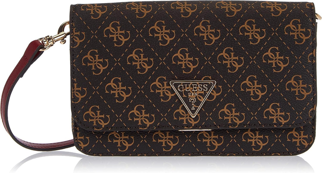 GUESS Damen Noelle Xbody Flap Organizer Bag Braun, Braun