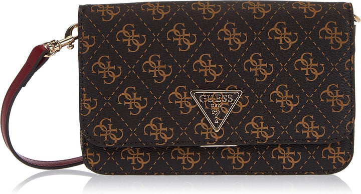 GUESS Damen Noelle Xbody Flap Organizer Bag Braun, Braun
