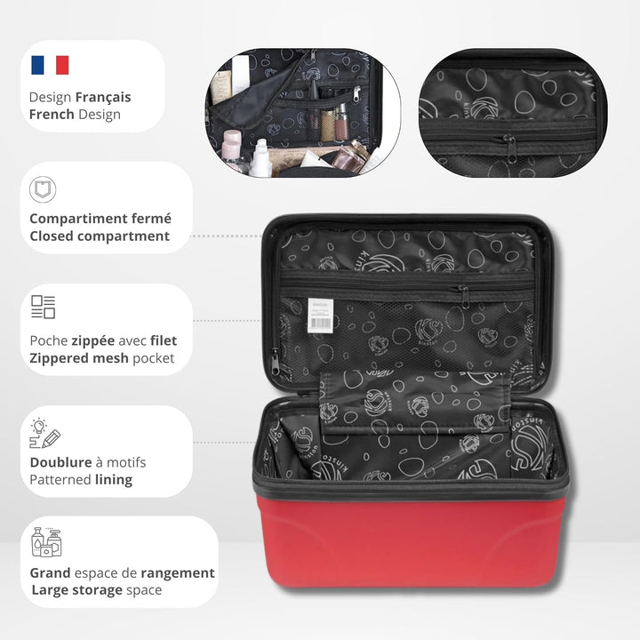 Kinston Kosmetiktasche für Reisen, Kosmetiktasche, grosses Fassungsvermögen Rot grosses Modell, Rot