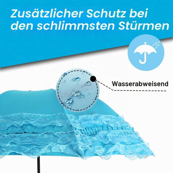 WANLIAN Prinzessin Spitze Vintage Spitze UV Sonnenschirm Falten 3D Blume Stickerei Regenschirm 3 Fal
