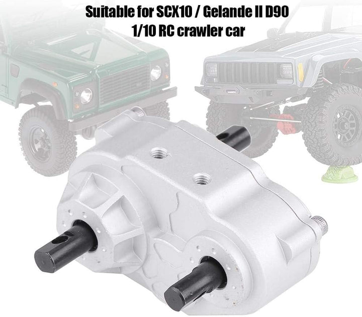 RC Crawler Transfer Case, Metall RC Car Transfer Case mit Schrauben für SCX10 / Gelande II D90 1/10