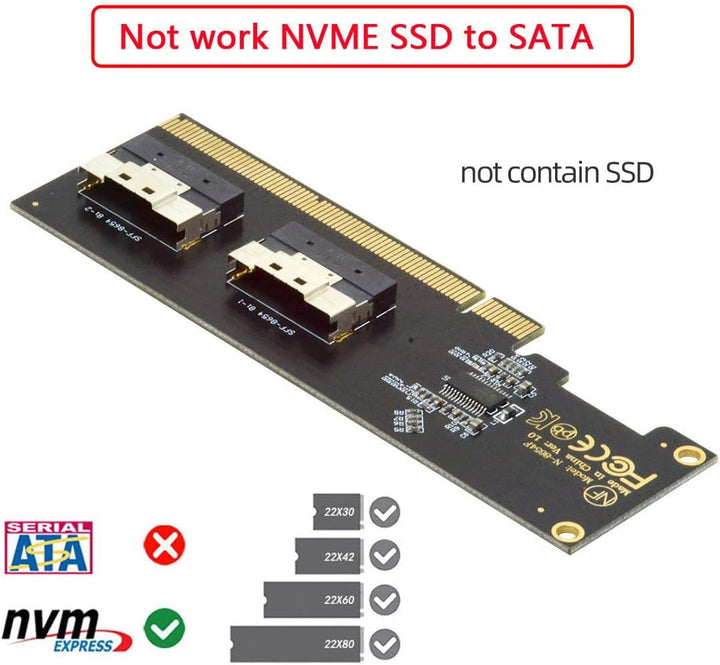 Cablecc Slimline Dual SFF-8654 8X 4 NVME auf PCIE Express 3.0 4.0 Raid Card VROC Raid0 Hyper Adapter