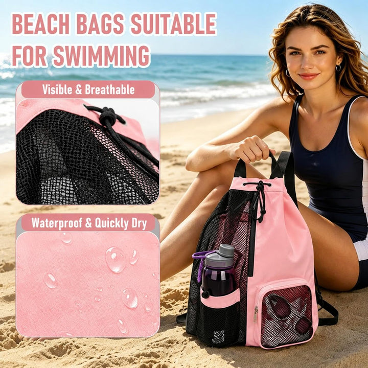 Schwimmbeutel Wasserdicht Kinder, Swimming Bag, Tasche Schwimmunterricht Kinder, Mesh Schwimmrucksac