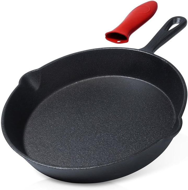 Vilde Gusseisenpfanne Eisenpfanne Grillpfanne aus Gusseisen mit Silikon-Griffschutz CAST LINE 25 cm