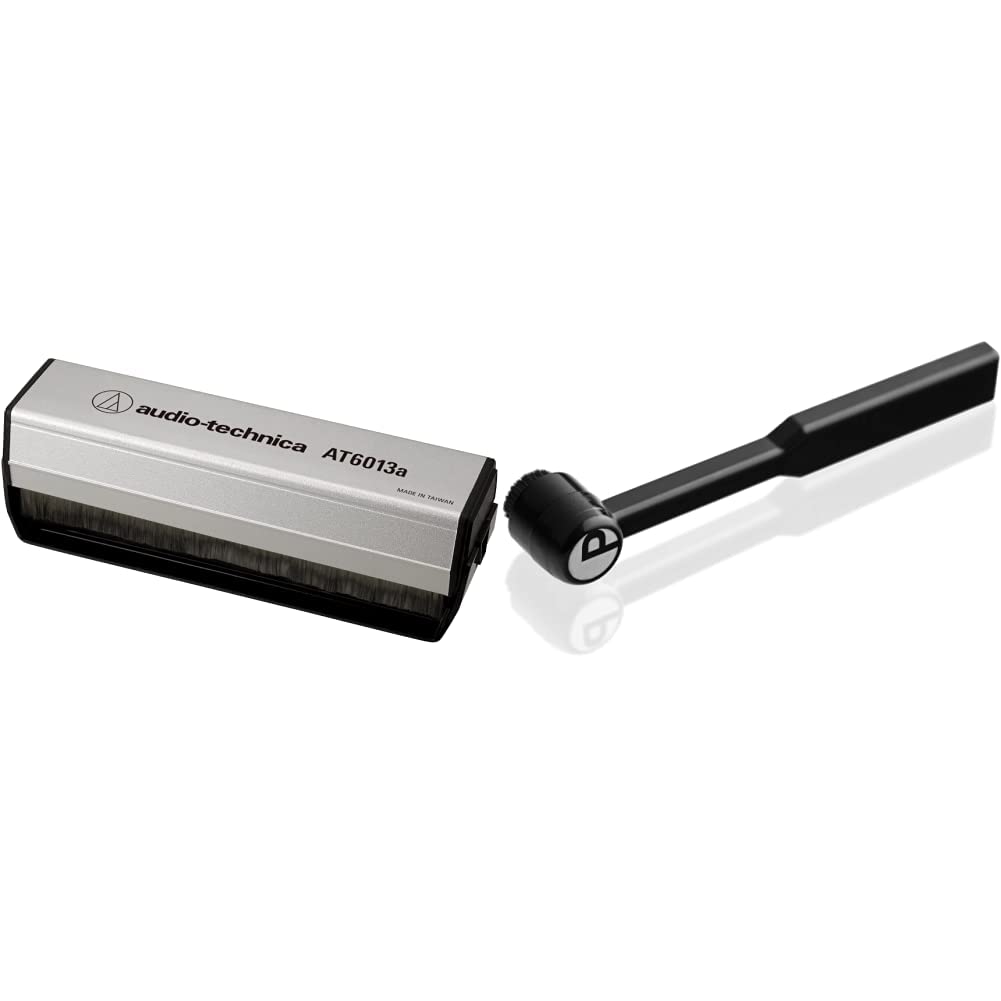 Audio-Technica AT6013a Dual-Action-Antistatischer Schallplattenpinsel & Pro-Ject Clean it Karbonfase