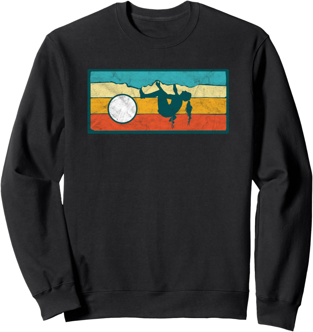 Climb Like a Girl Rock Climbing Retro Bouldering Graphic Sweatshirt
