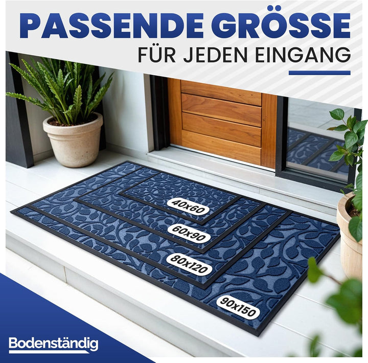 Fussmatte aussen und innen [robust] - Saubere Schuhe Dank geriffelter Oberseite - Perfekte Grösse 40