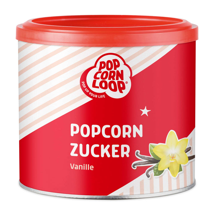 Popcornzucker Vanille 300 g mit Bourbon-Vanille Zucker Vanillin Popcorn Mais Gewürz zum Verfeinern K